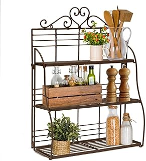 Dibor Wall Mounted 3 Tier Spice Rack Kitchen Multi Use Storage Organiser (L148)