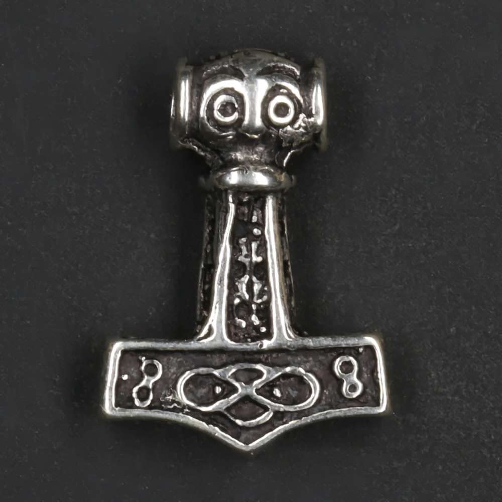Silber Anhänger Thors Hammer Mjölnir Wikingerschmuck 925 Sterling Silber Mjölnir Mittelalter Silberanhänger