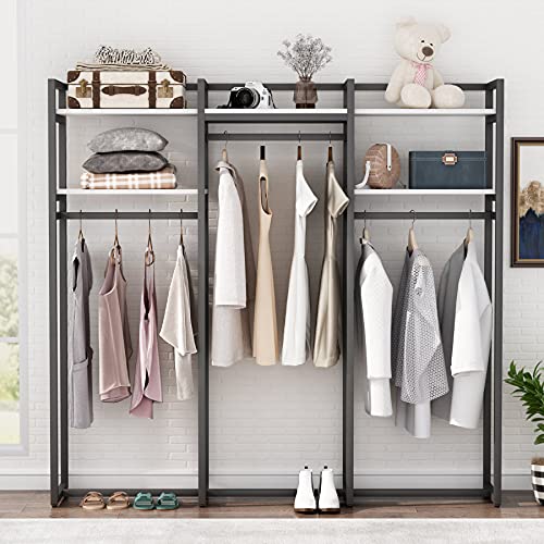 Tribesigns Freestanding Closet Organizer, 75 Inch Clothing Rack With Shelves, Heavy Duty Garment Rack Wardrobe Closet With Hanging Rods #TOP3