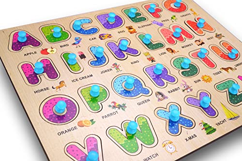 Image of Lefan Alphabets for Kids Learning Board Puzzle for Boys and Girls for 2 to 5 Years Educational Montessori ABCD for Bithday Gifts