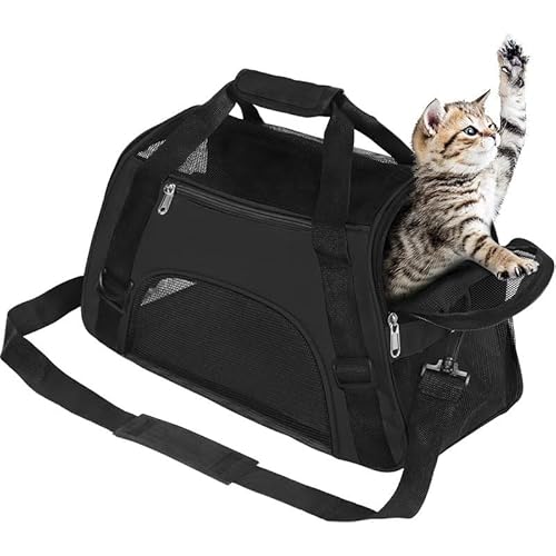 ITODA - Sac de Transport Chien Chat en Oxford Sac à Main des Animaux de Compagnie par Avion et Voiture Respirant Lavable et Pliable pour Petit Animaux Chaton Chiot Lapin et Autres Animaux