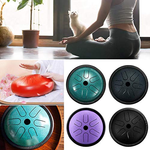 WERTAZ Tongtrommel van staal, 6 noten, 14 cm, handpan, drum, percussie-instrument, met gevoerde reistas, slaggel voor beginners - Image 5