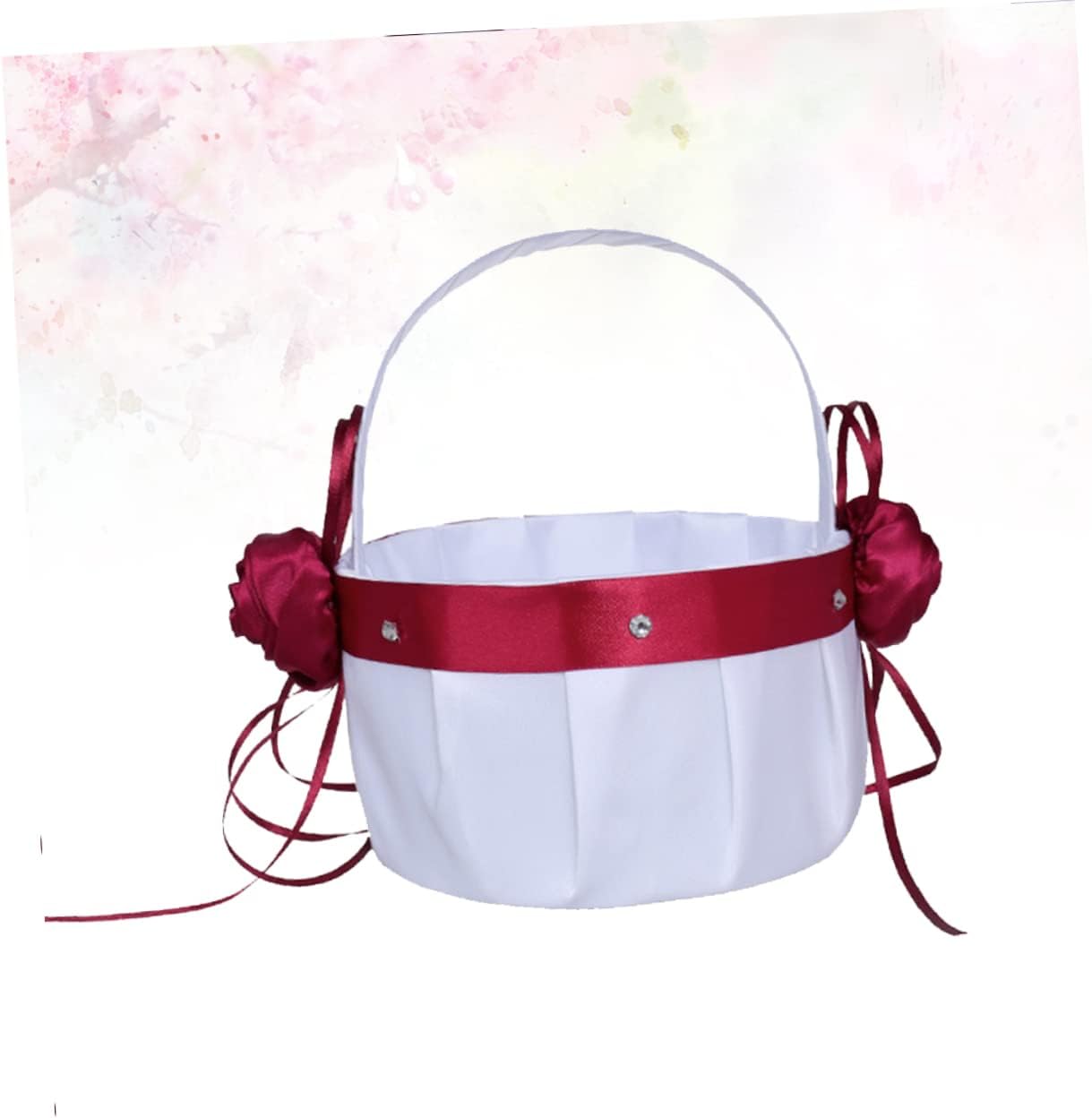 jojofuny 3pcs Flower Girl Baskets Wedding Baskets Woven Handles for Centerpieces