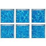 UPSTORE 6 PK 5.1inch Square Creative 3D Pattern Non-Slip Bathtub Stickers Safety Tubs Treads Bathroo