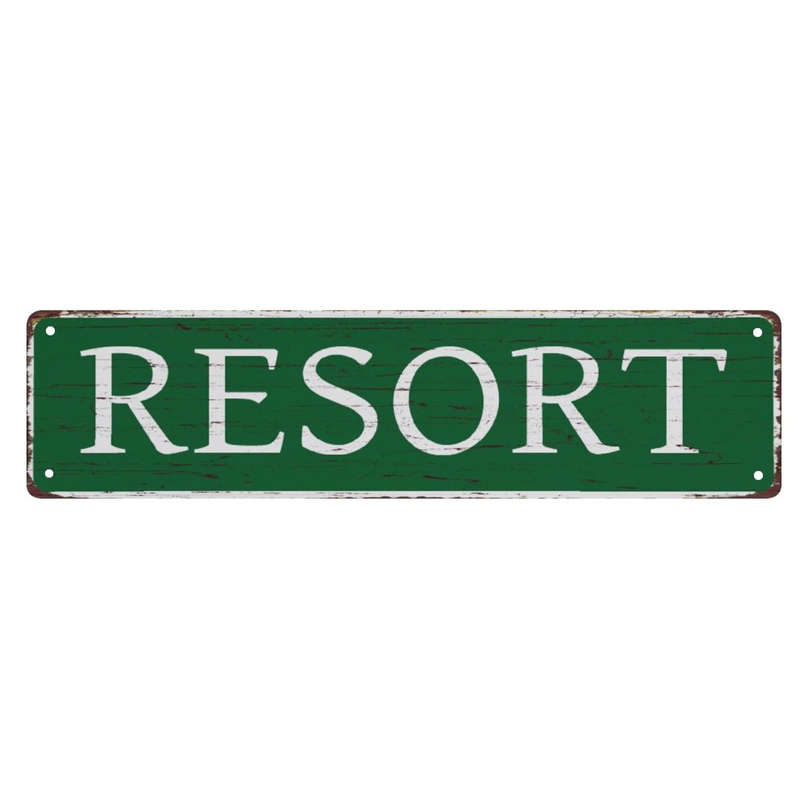 Peiyeety A002 Vintage Metal Tin Sign Decorative Wall Art Resort Themed Street Sign, Rustic Style, Durable Waterproof Rustproof, For Home, Hotel, Vacation Decor, Easy To Mount, 4X16 Inch