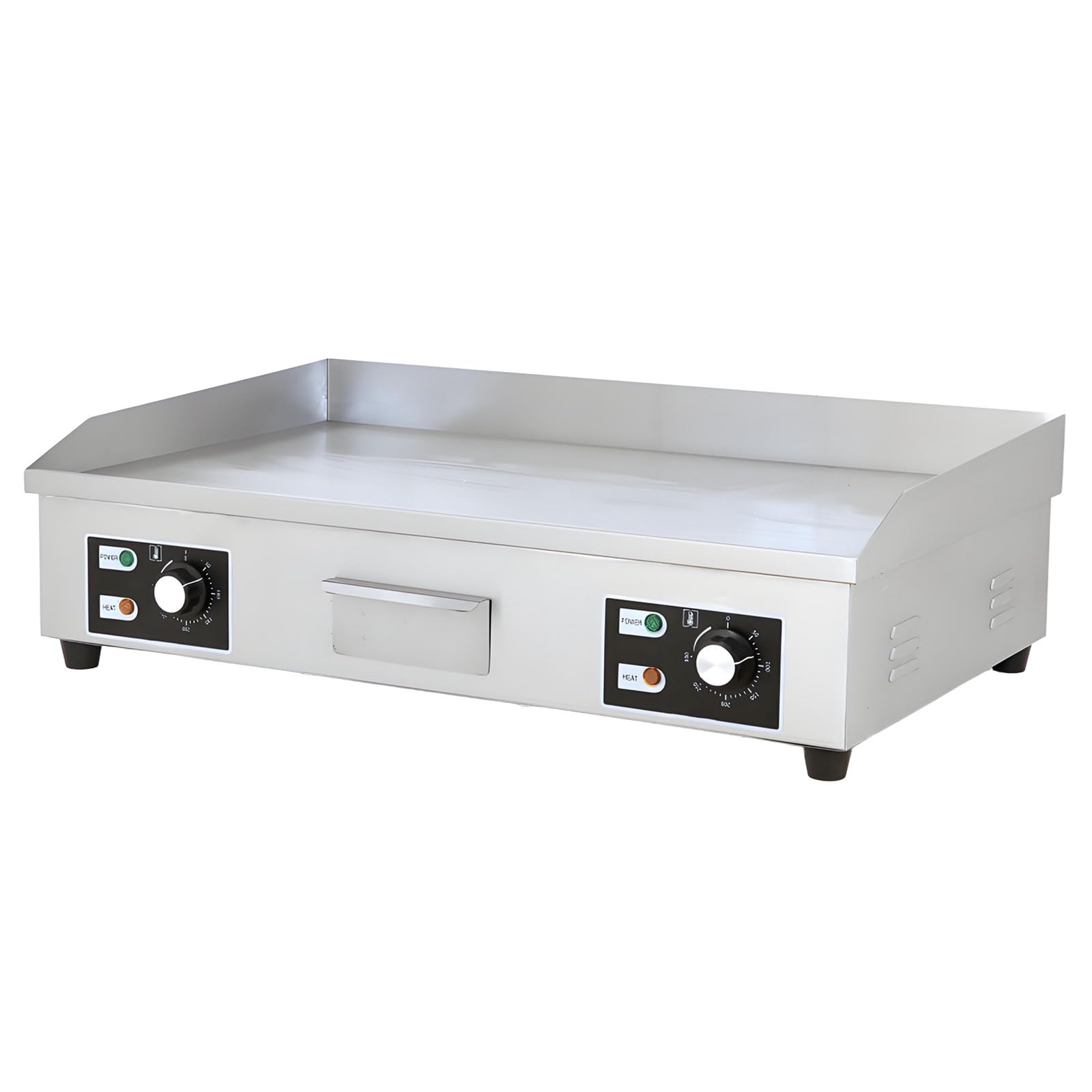Piastra Elettrica Commerciale, Plancha Professionale 3000W in Acciaio Inox, Riscaldamento Uniforme, Temperatura di 0-300ºC, per Ristoranti Luoghi Pubblici 66 * 47 * 22CM