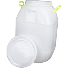 Gralara Water Barrel Bucket with Handles with Wide Opening Sturdy Food Grade Storage Container for Pickle Enzyme Honey Fermentation, 50L Tall