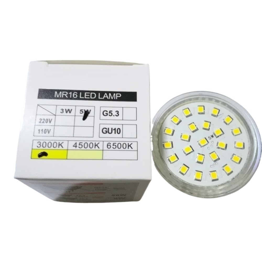 RZL Lighting, Paquete de 20, lámpara de foco LED MR16 AC220V 48/60/80/LED 2835SMD bombilla de foco LED(Cool White,80LEDs AC220V)