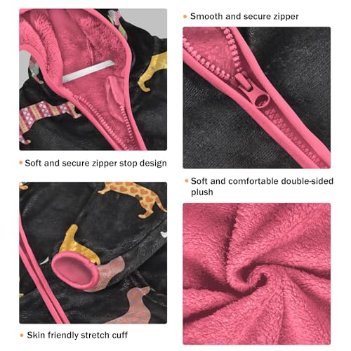 GuoChe Cute Dogs Dachshund(nnn) Toddler Fleece Jacket3