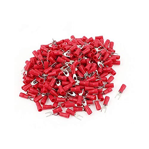 Gfortun 100pcs red fork spade u-type terminals insulated cable wi…