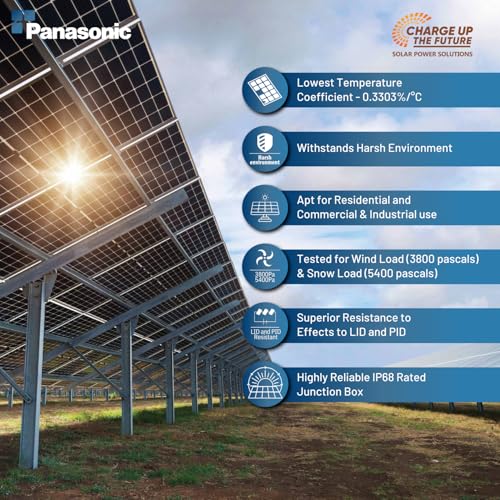 Image of Anchor By Panasonic 550Watt Solar Panel, Non DCR Mono Facial Half Cut 144 Cells, Mono-PERC Solar Module, 10BB, 25 Years Linear Performance Warranty (Pack of 2)