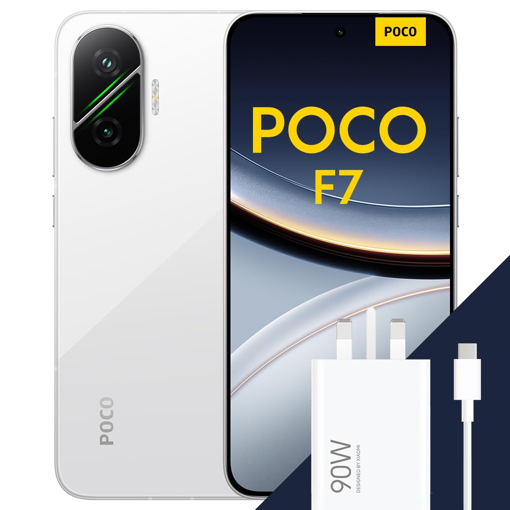 POCO F7 Smartphone, 12+512GB, White, Flagship Snapdragon® 8s Gen 4
