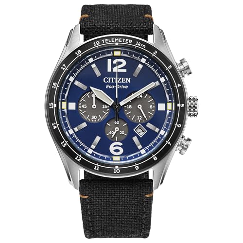 Citizen Men's Eco-Drive Sport Casual Watch, Black Nylon Strap, Bl...