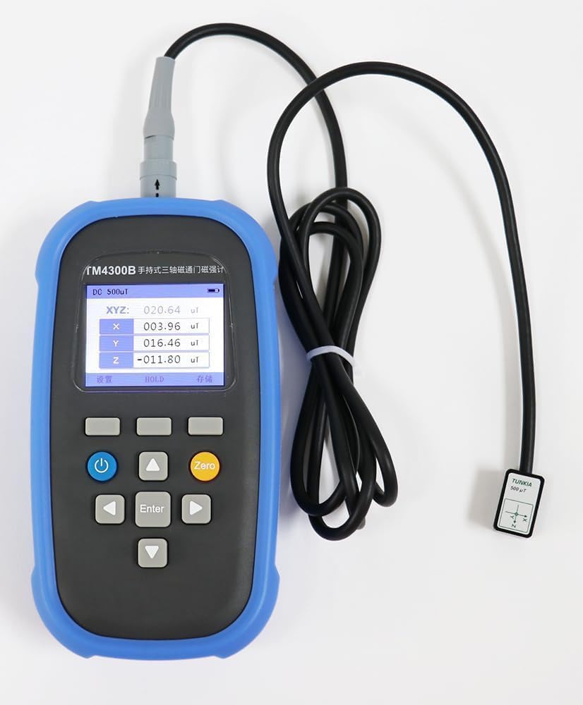 CNYST 3-axis Fluxgate Magnetometer Earth Magnetic Field Measuring Instrument with Range 0~2000 ?T Detection of Weak Magnetic Fields in Small Ferromagnets or Rocks Relative Measurement Function