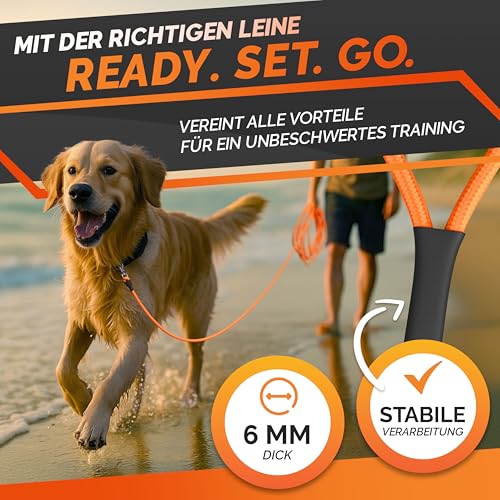 5m Schleppleine Hund – besonders leichte & schwimmfähige Trainingsleine aus Seil 3–50m | Flexible, reißfeste Hundeleine mit 360° Karabiner für Rückruftraining – ideal für kleine & große Hunde