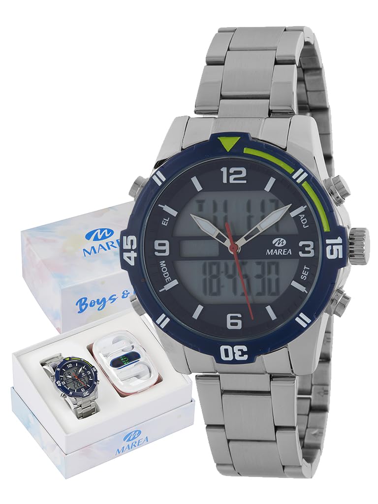 Marea Reloj Niño B35362/3 Metal 37mm Cuarzo Azul Rojo 5ATM Auriculares Bluetooth