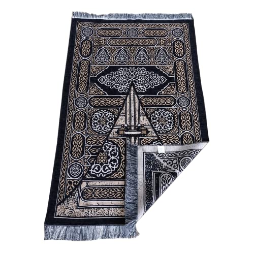 SHUKRAN-Prayer-Rug-Muslim-Prayer-Mat-with-Bag-Prayer-Beads-for-Kids-Men-Women-Soft-Thin-Prayer-Matt-Islam-for-Eid-Travel-Ramadan-Perfect-Islamic-Gifts-Chenille-Fabric
