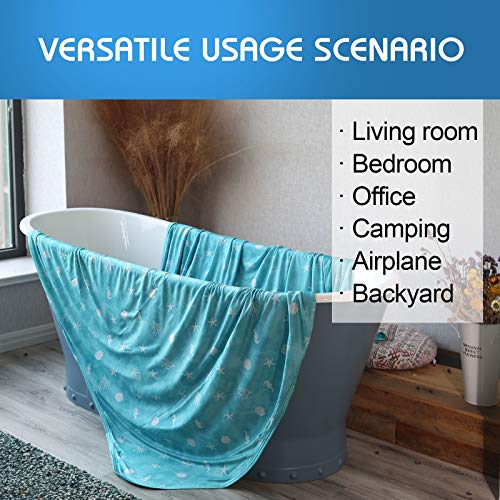 Cooling Blanket With Double Sided Cold Effect, King Size Lightweight Breathable Summer Oversize Coastal Theme Blankets For Bed, Transfer Heat To Keep Body Cool For Hot Sleepers Night Sweats, 108“X90” #TOP4
