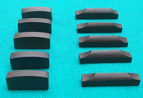 MUSICAL STRING NATURAL EBONY 4/4 VIOLIN SADDLE NUT 5 SET (5 nut and 5 saddle), BLACK, FULL