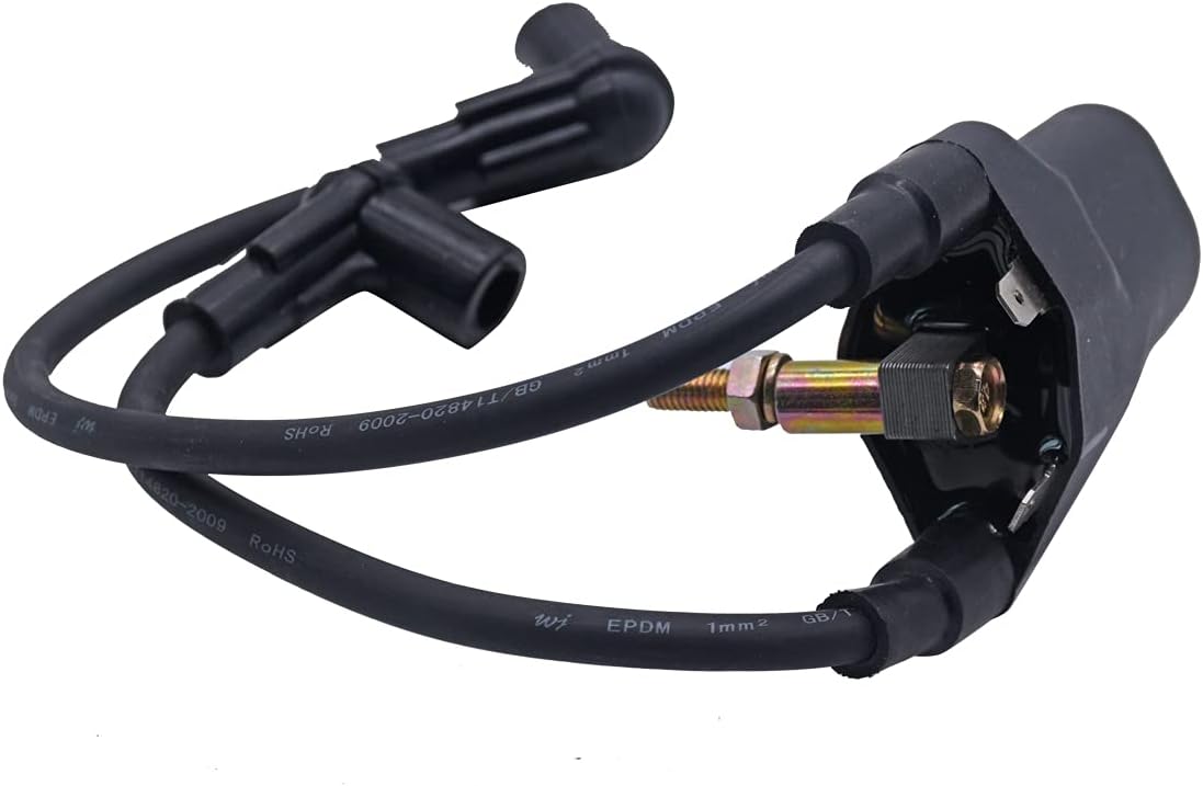 Ignition Coil #26652-G01 fit for EZGO Golf Cart 4-Cycle Engine Marathon 1993-2003/Medalist 1994-1995/TXT Pre-MCI Engine 1996-2002/4 Cycle Gas 1991-2002 Replaces EPIGC103