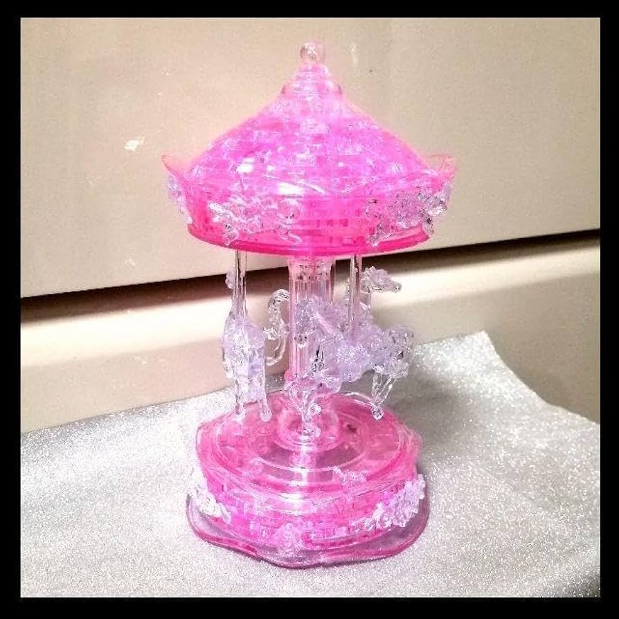 クリスタルメリーゴーランド③イコシクバス Amazon | 立体パズル 知恵玩具 クリスタルパズル ピンク