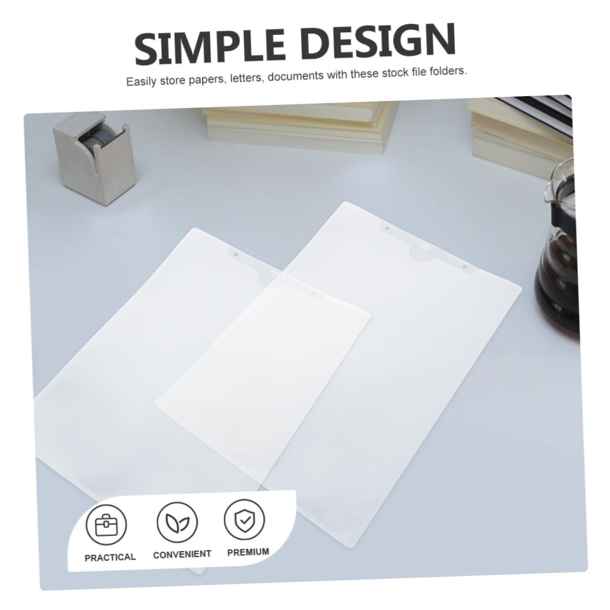 Pochette Plastique Transparente pour Dossiers, Lot de 24 Pièces en Pp, Protection de Documents et Classement, pour Bureau et Usage Scolaire