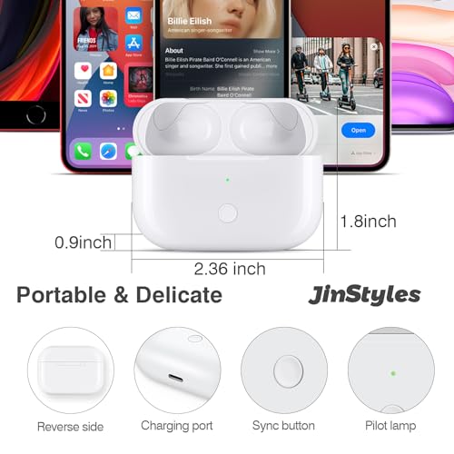 Image of Charging Case Replacement for AirPods Pro 1st & 2nd Generation - Wireless Charger Case with Bluetooth Pairing Sync Button (Earbuds Not Included) - White
