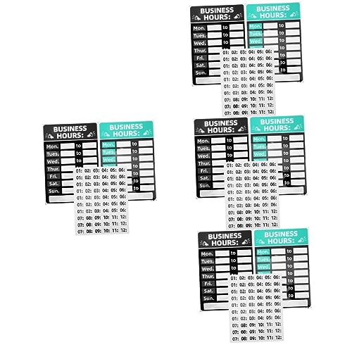 Panneau Heures Réinscriptible NUOBESTY - 4 Autocollants d'Horaires d'Ouverture pour Magasins