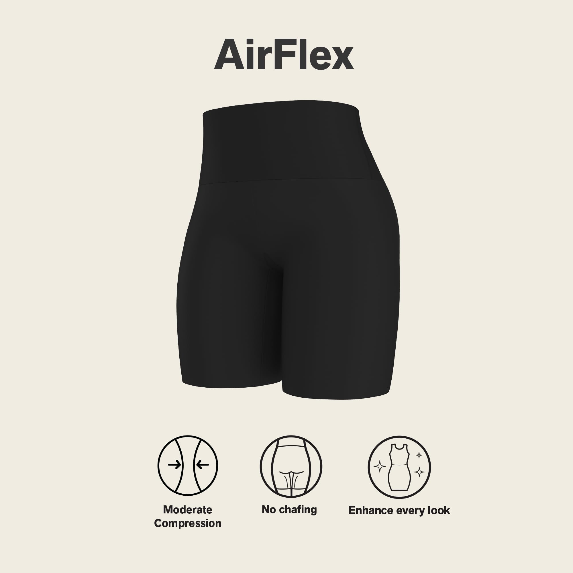 Leonisa Kurze high Waist Radlerhose/Radlershorts für Damen - Kurze Leggings
