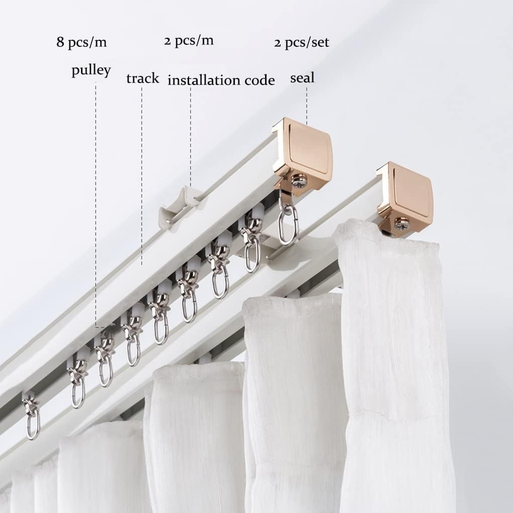 Heavy-Duty dubbele gordijnrail (1,0 m-6,0 m) plafondmontage