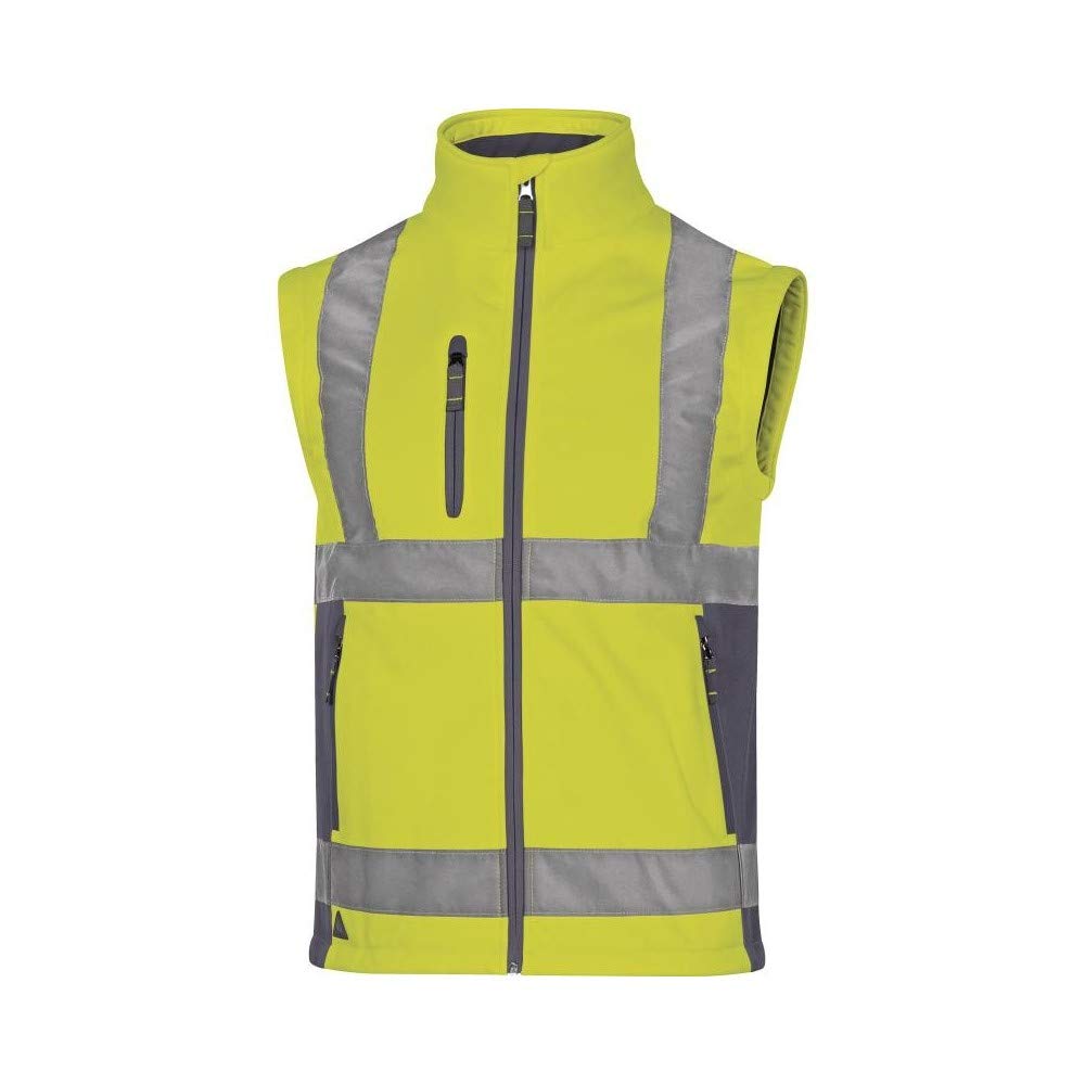Deltaplus MOON2JG3X - Chaqueta de poliéster y elastano con 3 capas laminadas, color amarillo neón y gris, talla 3XL