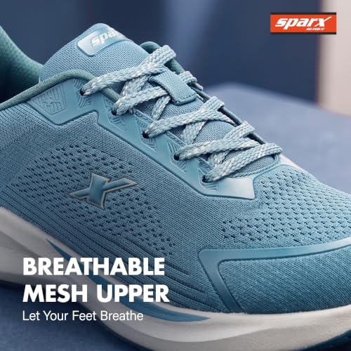 Image of SPARX Sports Running Shoes for Men - Lightweight Breathable Lace-Up Athletic Shoes with Cushioned Comfort, Shock Absorption, Durable Grip, Flexible Sole & Everyday Walking Performance