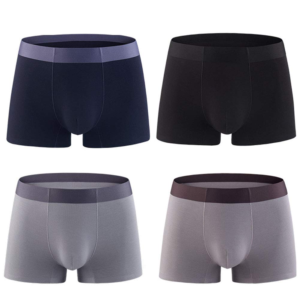 Men's Graphene Boxer Briefs, Modal Seamless Underwear Boxer Breathable Quick Dry Men's Underwear Non-Marking Wide Belt Non-Sense Label Super Elastic Not Fade Can't Afford The Ball 4-Pack