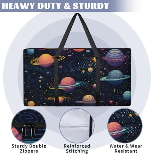 Abstract Galaxy Extra Large Moving Bags Heavy Duty Storage Bags Universe Galaxy Cloth Wrap Around Handles Double Zipper Reusable Convenient Foldable Storage Tote for Travel Camping Space Save3