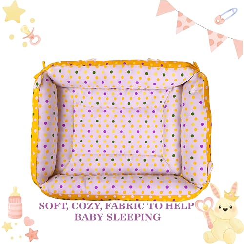 Image of Toddylon Baby Bed Bedding Set for New Born Baby | Bed Mattress | Mosquito Net | Neck | | Cotton | Travel Bed | Essentials | Toddlers | Infants | Baby Boy Girl (0-12 Months) Yellow
