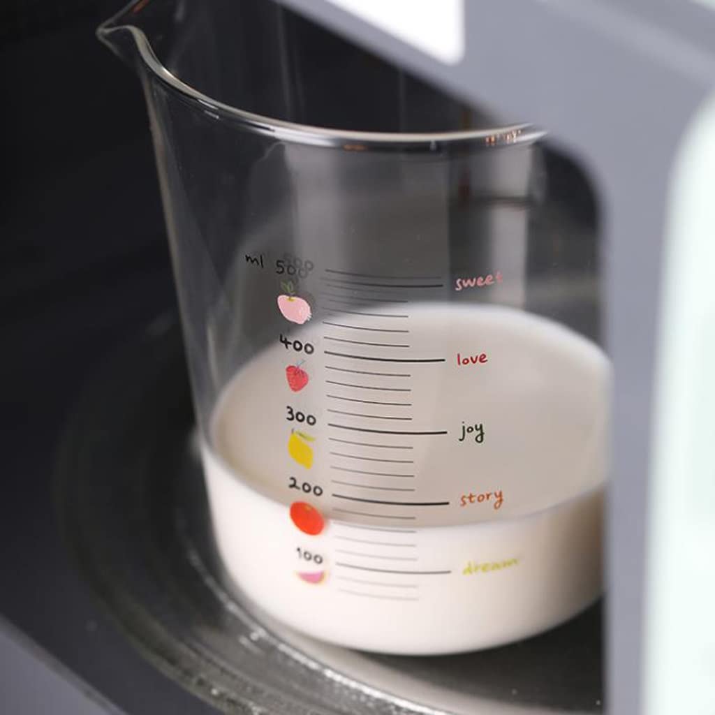 Tasse à mesurer avec échelle pour la Maison Cuisson Farine Tasse à Battre Verre à Haute teneur en Borosilicate Résistant à la Chaleur Outils auxiliaires Cuisine (500 ML)