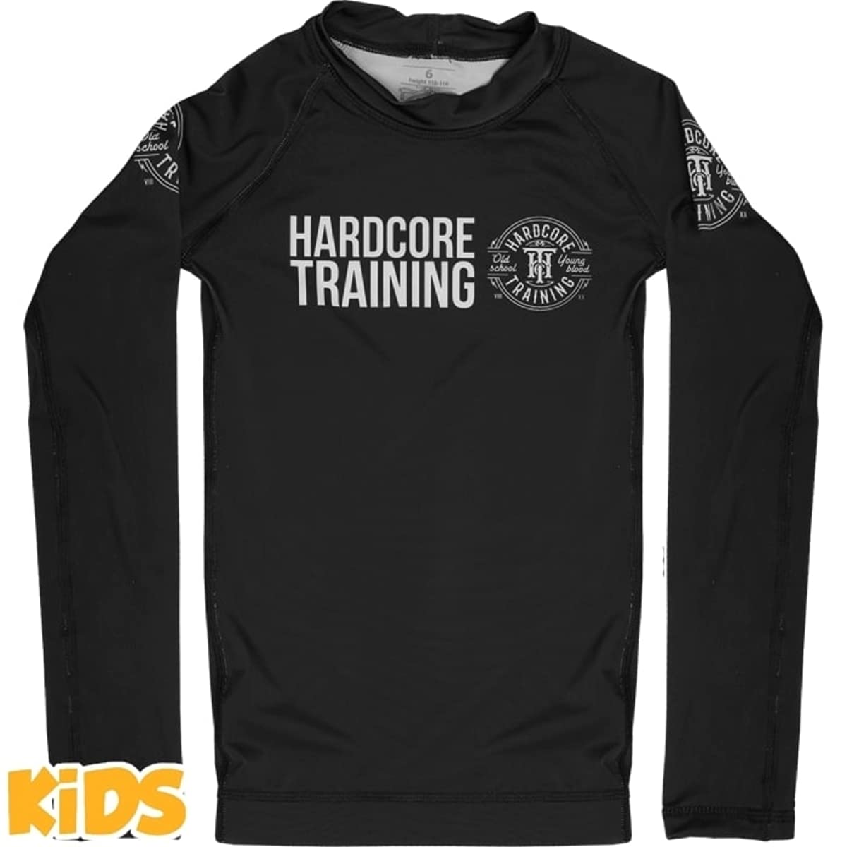 Hardcore Training Kids Rash Guard Camiseta de Compresión para Niños Unisex Manga Larga Artes Marciales BJJ Fitness Boxeo Ropa Deportiva