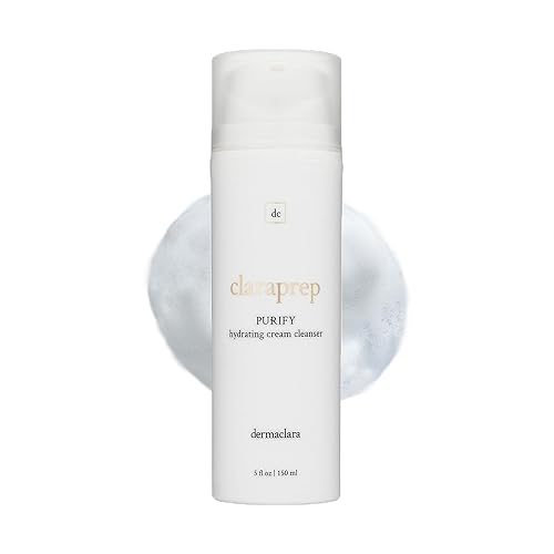 Dermaclara Claraprep - Jabón facial de colágeno para mujeres y hombres, limpiador espumoso suave para pieles secas, propensas al acné y grasas,