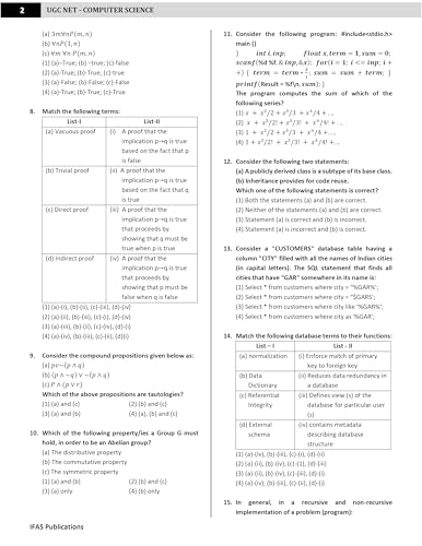 Image of UGC NET Computer Science Book 2026 | 12 Years Paper 2 Previous Year Solved Papers (2015 - Jan 2026) with Detailed Solutions | Best Seller PYQ for NTA UGC NET /JRF Computer Science Exams in India | IFAS