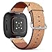 CJBROES Replacement Leather Watch Band, Compatible with Fitbit Versa 3 and Fitbit Sense of Wristband Bracelet Accessory - Orange Geometric Ornament