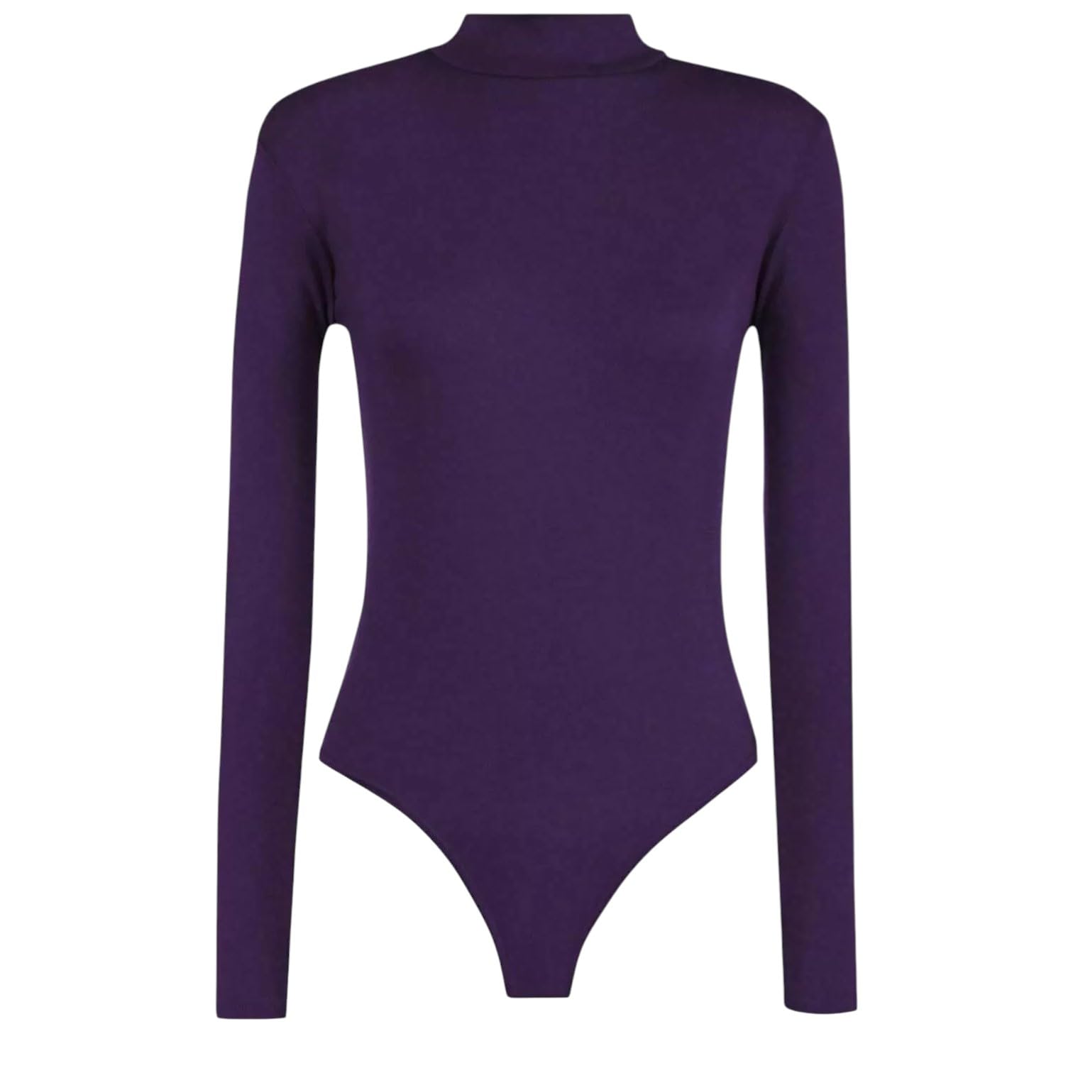Sxme Might Say Women's Purple Turtleneck Bodysuit - Stretchy Long-Sleeve Leotard Top, Sizes Ranging From 8 To 26 (Xxxl (24-26), 8-26)