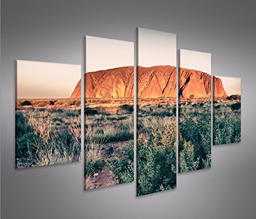 Tableau Toile XL RED ROCK Ayers Australie – Peinture Murale Rouge Rose Noir