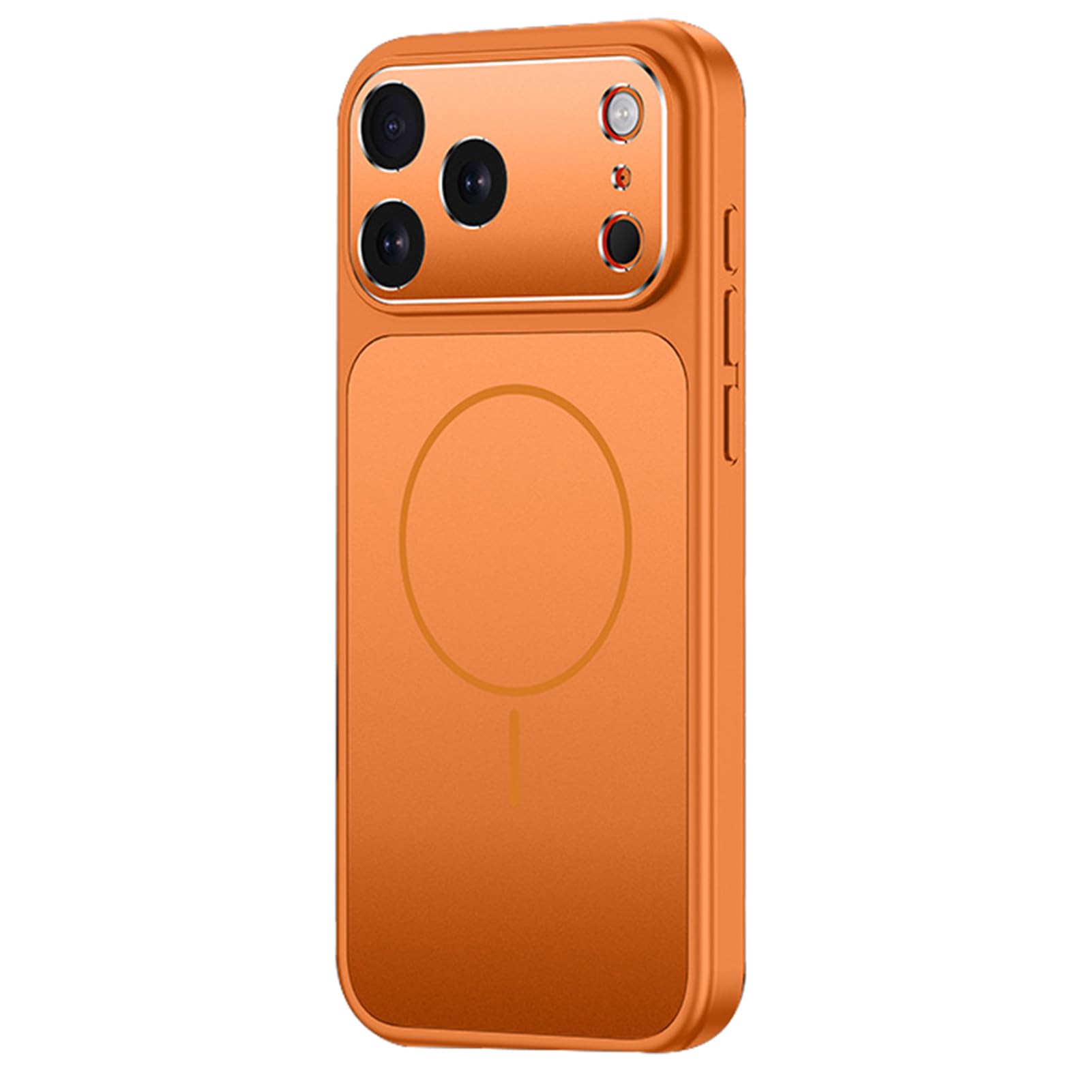 Coque magnétique iPhone 17 orange givrée et fine - 7