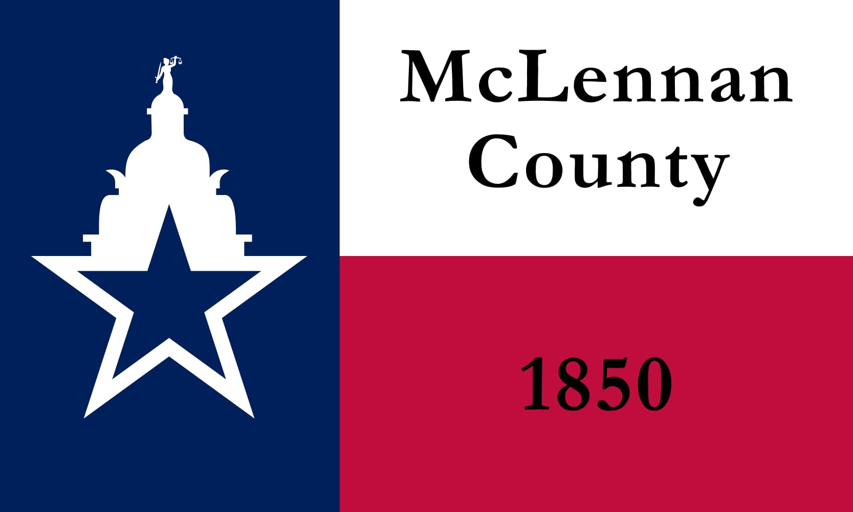Drapeau McLennan County Texas pour décoration murale et salon