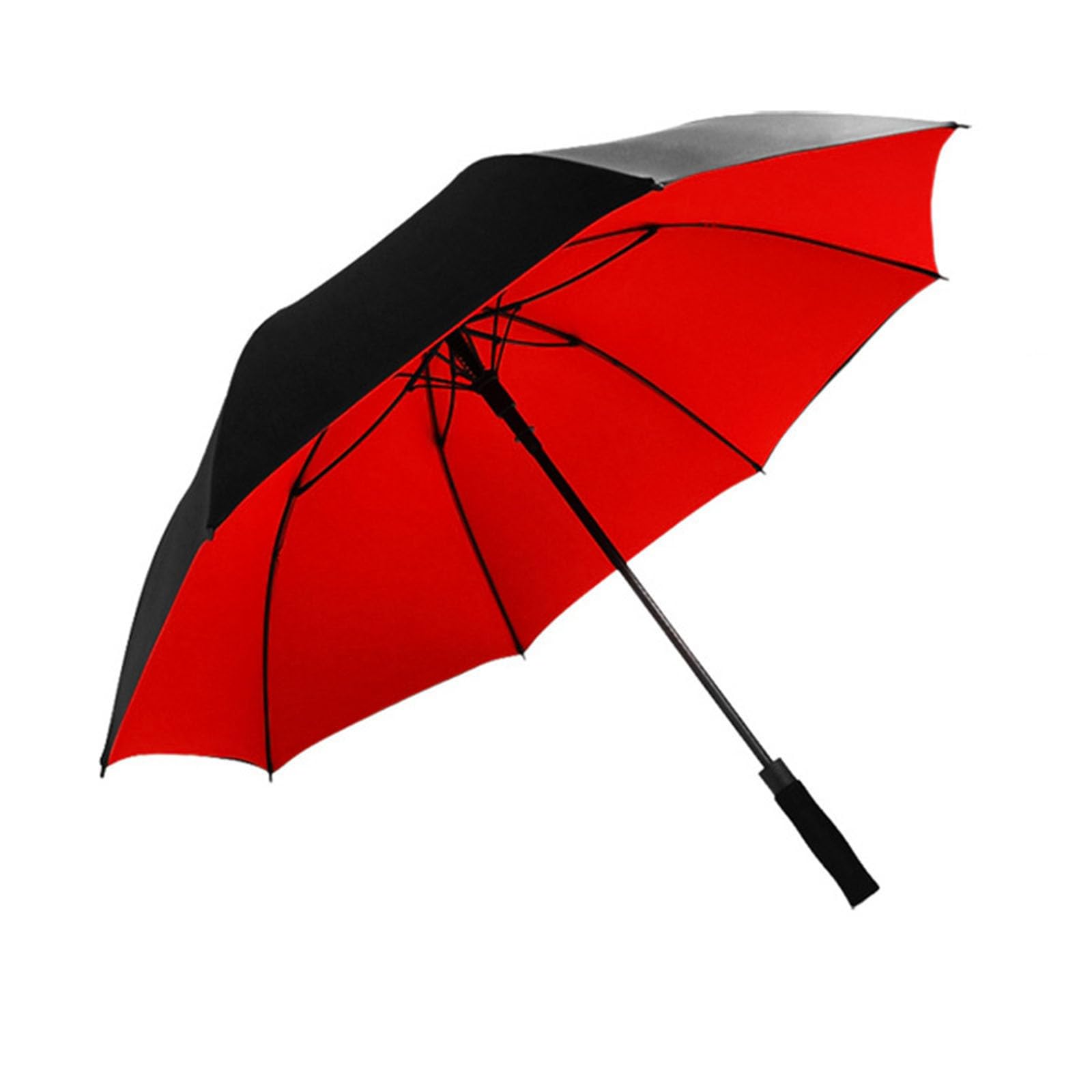 Dwuwarstwowy parasol golfowy z prostym uchwytem, ​​duży podwójny parasol męski, wiatroodporny parasol biznesowy (red)