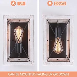 Luupyia Single Farmhouse Wall Light Fixtures Indoor, Rectangular, Metal Rustic Wall Sconces Industrial Farmhouse Lights for Living Room Hallway Porch, Beige Luupyia Single Farmhouse Wall Light Fixtures Indoor Rectangular Metal Rustic Wall Sconces Industrial Farmhouse Lights for Living Room Hallway Porch Beige