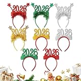Generisch Weihnachts Haarbänder Für Erwachsene | 8-teiliges Party Haarband,2026 Weihnachts-Kopfschmuck | Für Frauen Kinder Jugendliche Dekoration Veranstaltung Einkaufszentrum Aktivität Fotografie