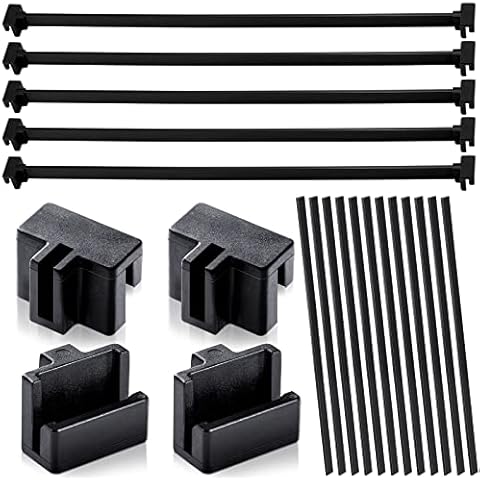 36 Pcs Hanging File Rail and Clip Set Include 12 Hanging File Rails 24 Hanging File Rail Clip Black File Rails Hook Hanging Folder Clips File Cabinet Rails File Cabinet Clips for Home Office Cover