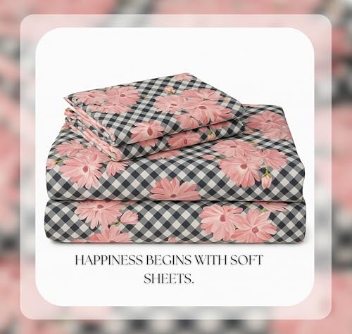 Image of VAS COLLECTIONS 220 TC 100% Cotton Kingston Collection Super King Size Bedsheets with 2 King Size Pillow Covers| Luxury Soft Sheets (3pcs Set) |108x108 inches (Grey, Pink & White)