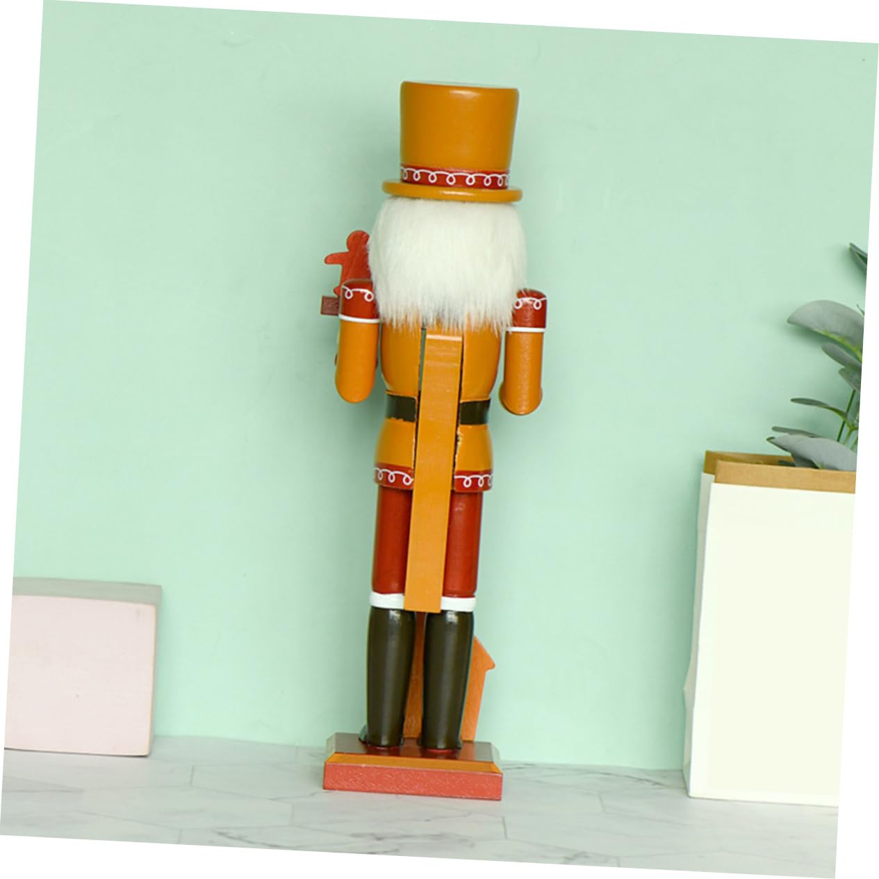 Statuette di Portanoci in Legno Chef Decorazione Natalizia per Casa di Pan di Spezia Ornamento in Legno per Tavolo e Libreria